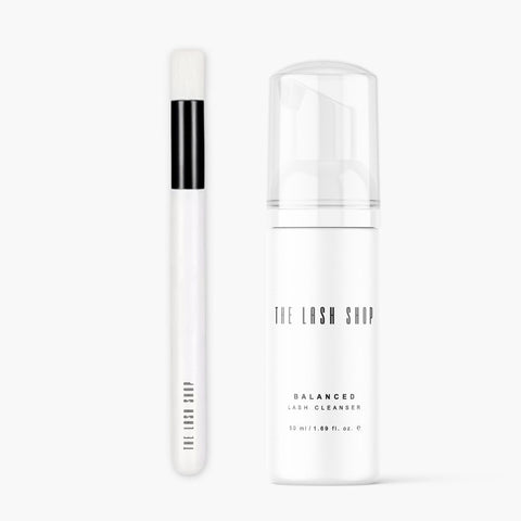 balanced cleanser with lash brush