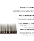 strip of espresso satin silk 0.05mm lashes with features