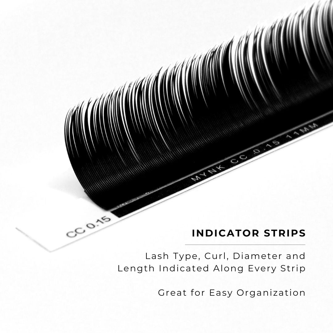 side profile of a strip of mynk 0.15mm lashes