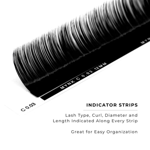 side profile of a strip of mynk 0.03mm lashes