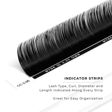 side profile of a strip of mynk 0.05mm lashes