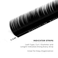 side profile of a strip of mynk 0.07mm lashes