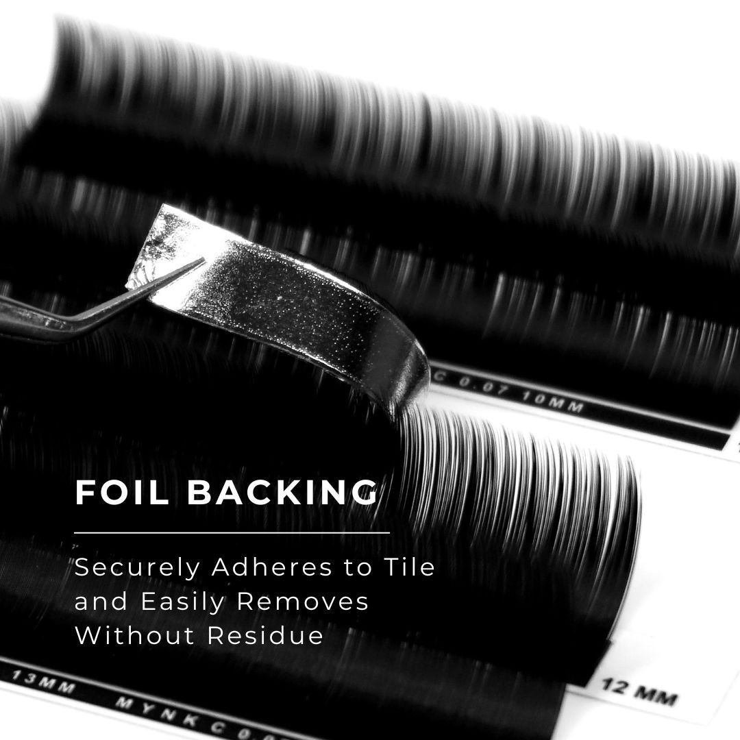 strip of mynk 0.07mm lashes showing foil backing