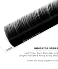 side profile of a strip of noir 0.03mm lashes