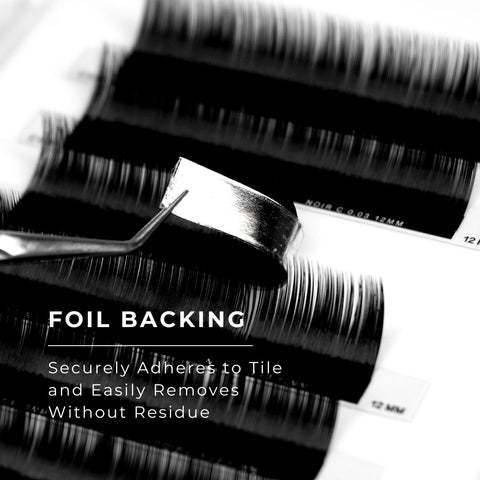 strip of noir 0.03mm lashes showing foil backing
