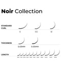 noir lashes comparison chart