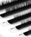 back view of a strip of satin silk 0.15mm lashes