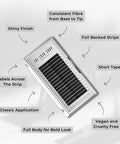informational graphic on satin silk classic lashes