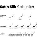 satin silk lash chart