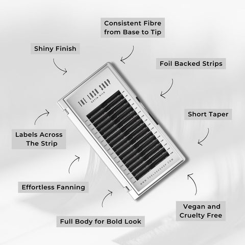 information graphic on satin silk volume lashes