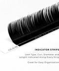 side profile of a strip of satin silk 0.03mm lashes