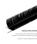 side profile of a strip of satin silk 0.05mm lashes
