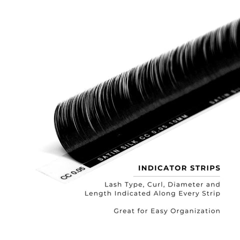 side profile of a strip of satin silk 0.05mm lashes