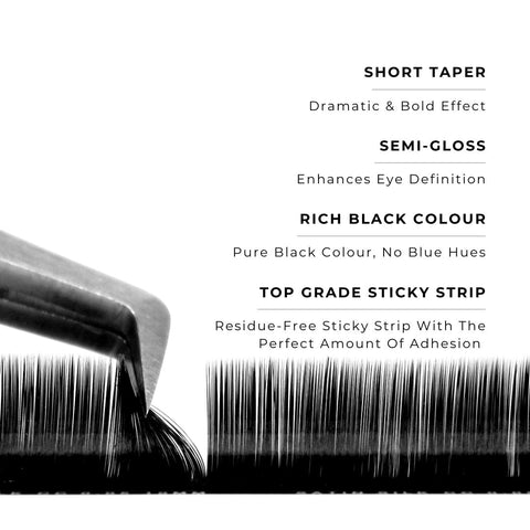 strip of satin silk 0.05mm lashes with features