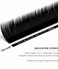 side profile of a strip of satin silk 0.07mm lashes