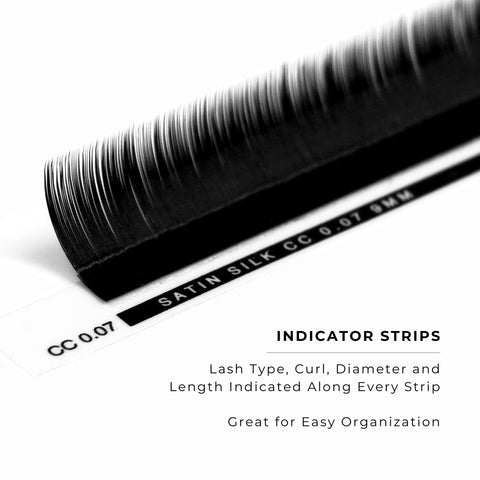 side profile of a strip of satin silk 0.07mm lashes