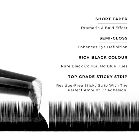 strip of satin silk 0.07mm lashes with features